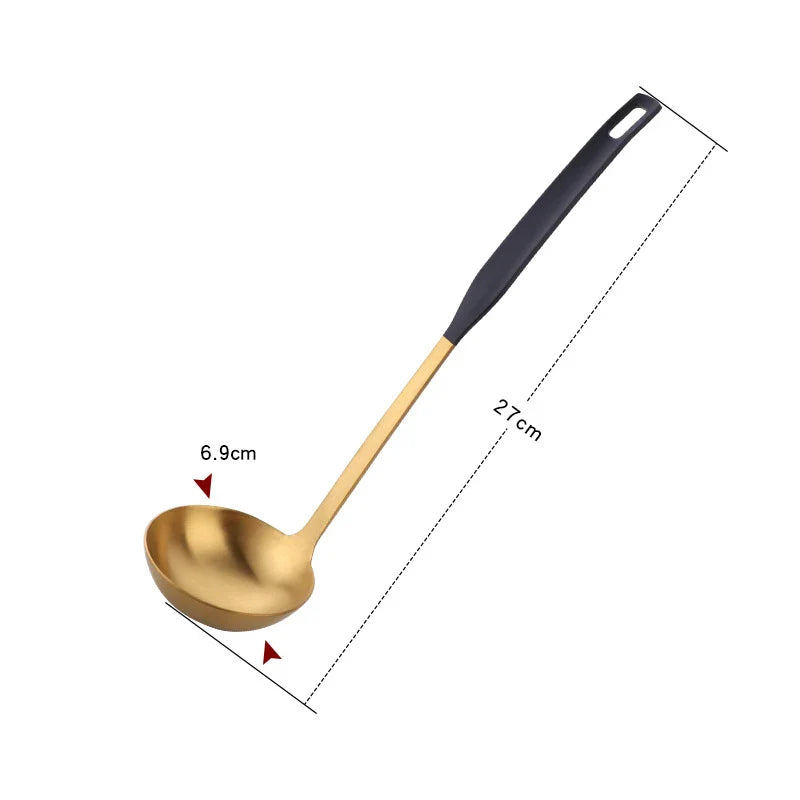 Axyaa 304 Stainless Steel Soup Spoon Colander Kitchen Utensil