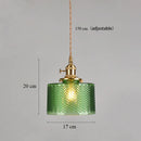 Axyaa Minimalist Glass LED Chandelier with Green Accents