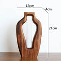Axyaa Wooden Vase Glass Test Tube Flower Arrangement Hydroponics Home Decor