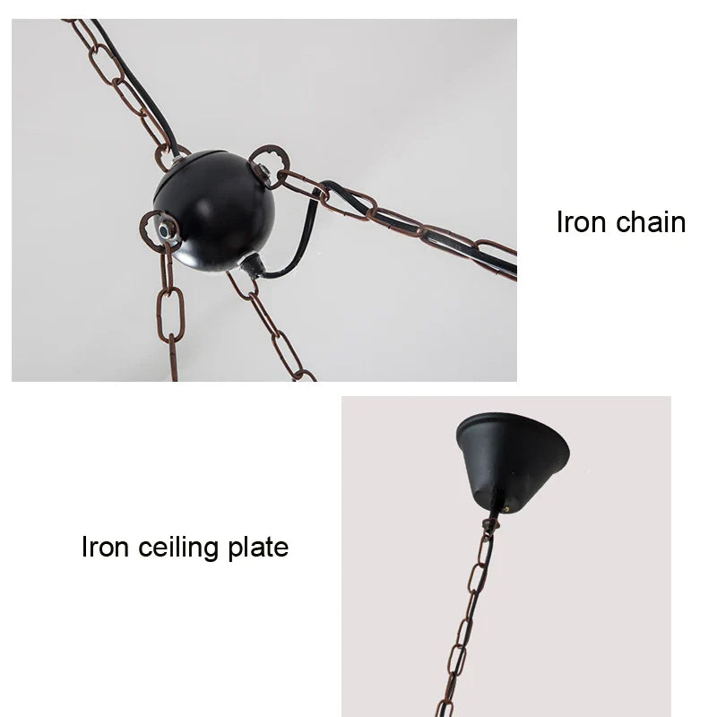 Axyaa Retro Hemp Rope Chandelier Wood Pendant Lamp for Restaurant and Bar