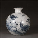Axyaa Blue and White Qing Dynasty Porcelain Vase - Jiangnan Water Town Pattern