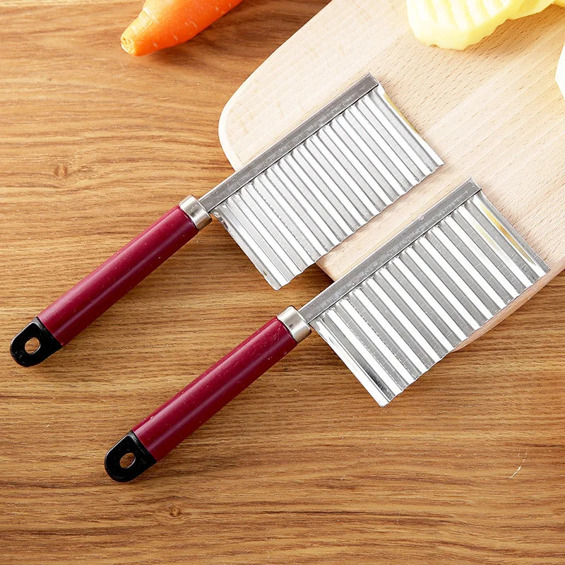 Axyaa Stainless Steel Wavy Cutter for Chips, Veggies, and Fruits