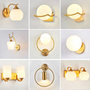 Axyaa Modern Glass Wall Lamp Gold Finish Up Down LED Light