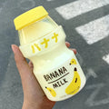 Axyaa Frosted Plastic Fruit Water Bottle 480ml Cute Leakproof Kawaii Milk Carton Shape