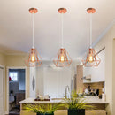 Axyaa Rose Gold Industrial Iron Pendant Light for Home Living Room