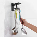 Axya Gold Metal Kitchen Shelf with 360° Rotation Hooks - Nordic Design
