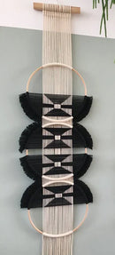 Axyaa Mandala Style Wooden Round Cotton Wall Decoration Macrame Tapestry