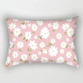 Axyaa Daisy Flower Rectangular Lumbar Cushion Cover for Bedside, Living Room, and Car