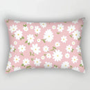 Axyaa Daisy Flower Rectangular Lumbar Cushion Cover for Bedside, Living Room, and Car