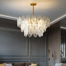 Axyaa French Glass Flower Chandelier: Modern Luxury Vintage LED Lighting for Living Room or Bedroom