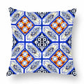 Axyaa Watercolor Geometric Flowers Polyester Cushion Cover Sofa Throw Pillow Cover