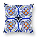 Axyaa Watercolor Geometric Flowers Polyester Cushion Cover Sofa Throw Pillow Cover