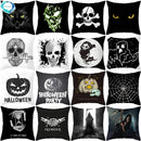 Axyaa Halloween Anime Polyester Cushion Cover Ghost Skull Pumpkin Throw Pillow