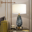 Axyaa Glazed Crystal Table Lamp: Modern Luxury for Bedroom and Living Room