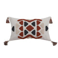 Axyaa Geometric Embroidery Tassel Pillow Cover - Boho Style for Home Décor