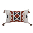 Axyaa Geometric Embroidery Tassel Pillow Cover - Boho Style for Home Décor