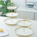 Axya Luxury White Gold Dessert Stand: Multi-layer Display Tray for Cakes, Fruits, Candies