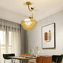 Axya Modern Gold Bird'S Nest Glass Pendant Light for Kitchen Dining Living Room