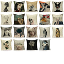 Axyaa Retro Art Woman Abstract Linen Cushion Cover Decorative Throw Pillow