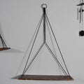 Axyaa Hanging Wall Shelves Black Wooden Shelf Candle Holder Macrame Storage Boho Home Decor