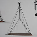 Axyaa Hanging Wall Shelves Black Wooden Shelf Candle Holder Macrame Storage Boho Home Decor