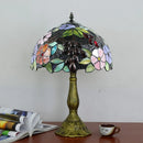 Axyaa Tiffany Stained Glass Table Lamp - Pastoral Grape Design