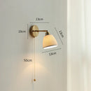 Axyaa Copper LED Wall Light with Pull Chain Switch & Ceramic Wall Lamp