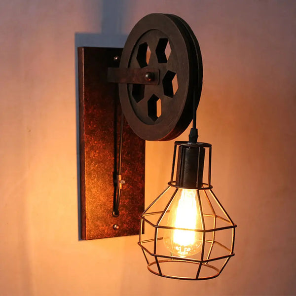 Axya Industrial Iron Wall Lamp Sconce LED Light Fixtures