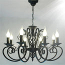 Axyaa Classic Vintage Black White Iron Chandelier 6/8 Lights E14 Bulb Home Ceiling Lamp