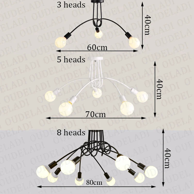 Axya Modern Wrought Iron LED Ceiling Light for Living Room Decor