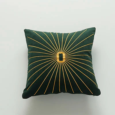 Axyaa Velvet Embroidery Cushion Cover 45x45cm - Durable Home Decor for Sofa Bed