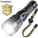 Axya Rechargeable Zoomable LED Flashlight for Camping Outdoor Waterproof Torch