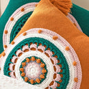 Axyaa Floral Cushion Cover 45x45cm Pink Cream Yellow Green Tassels Home Decor Pillow Case