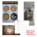 Axyaa Glass Pendant Lamp LED Hanging Light Dining Kitchen Bedroom Table Lighting