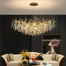Axyaa Gold Crystal Chandelier: Nordic Pendant Light for Dining Room, Living Room Décor