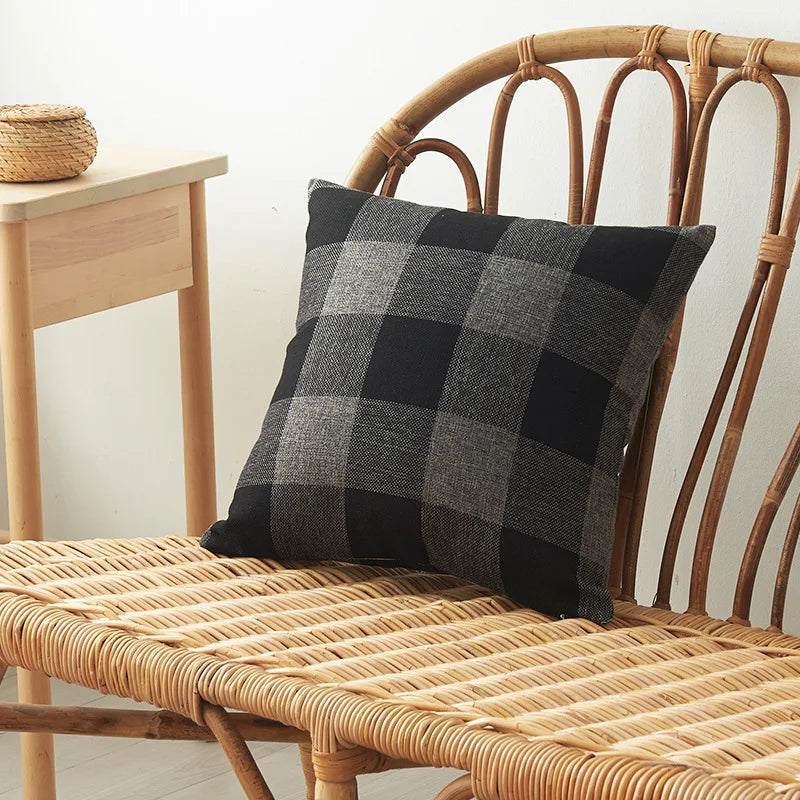 Axyaa Buffalo Plaid Cushion Cover 45*45 for Living Room Sofa - Home Decoration