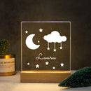 Axyaa Moon & Stars USB Nightlight with Custom Name, 3D Lamp, Christmas Decor, Kids' Gift.