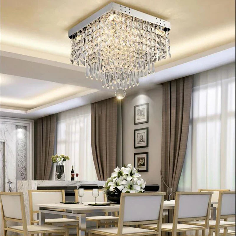 Axyaa Mini Crystal Ball Chandelier for Dining Kitchen Bar Hallway LED Luster