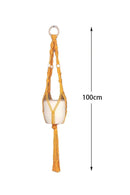 Boho Macrame Plant Hanger Tapestry | Extra Long Net Pocket for Indoor Plants by Axyaa
