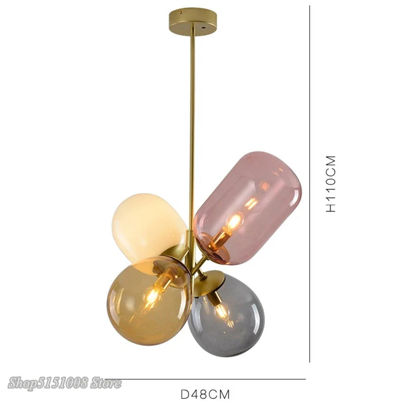 Axyaa Nordic Balloon Glass LED Pendant Lights for Children's Room and Dining Room