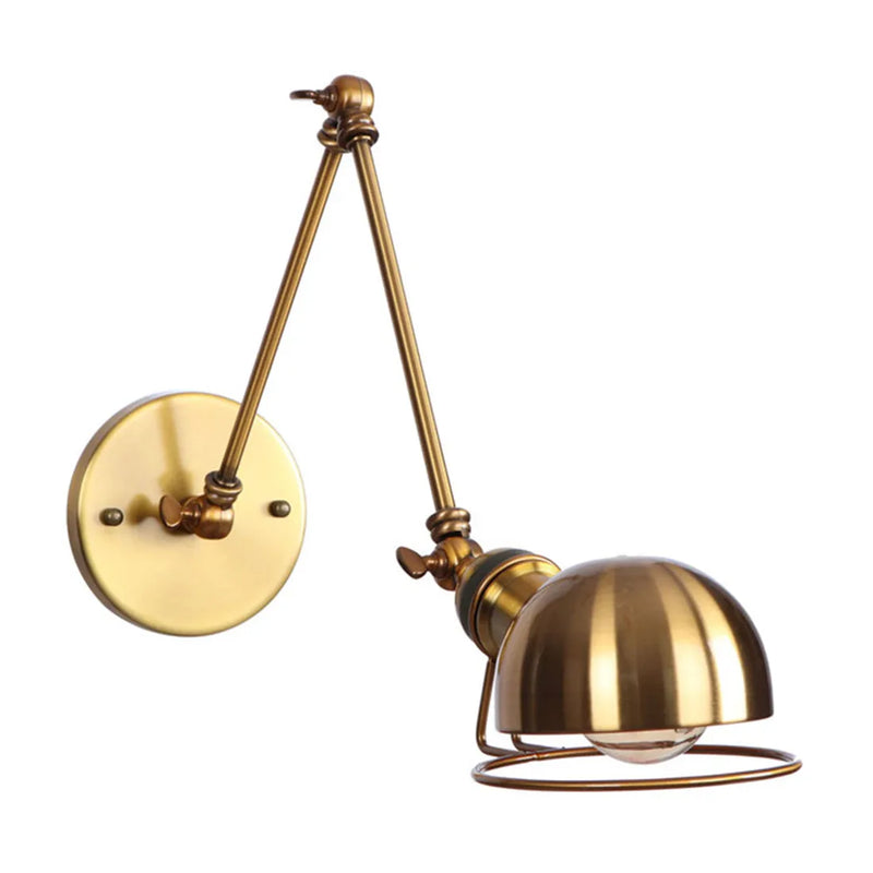 Axyaa Vintage Iron Art Deco Wall Sconces Double Long-Arm Robotic Arm Wall Lamp