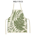 Tropical Jungle Print Kitchen Apron, Axyaa Plant Leaves Chef Bib for Kids Men Women