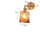 Axyaa Amber Glass Wall Lamp Switch, Modern Copper LED Wall Light for Home, Bedroom, Living Room