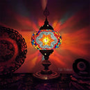 Axyaa Vintage Mosaic Glass Table Lamp Handcrafted Art Deco Bedside Night Light