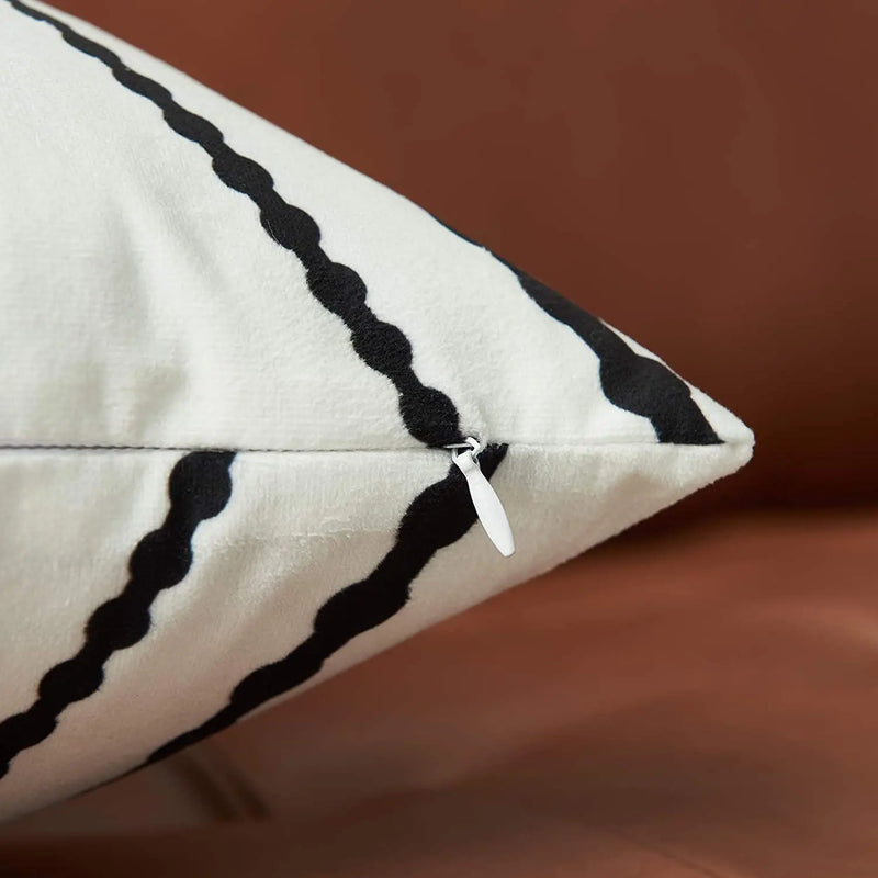 Axyaa Velvet Cushion Cover 45*45 - Boho Aztec Decorative Pillow for Home Sofa
