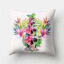 Axyaa Halloween Floral Skull Print Cushion Cover - Nordic Style 45X45CM