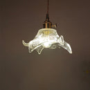 Axyaa Flower Glass LED Pendant Copper Hanging Light Nordic Modern Dining Bedroom Fixtures