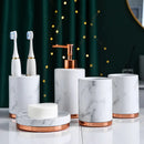Axya 5-Piece Marbled Ceramic Bathroom Set