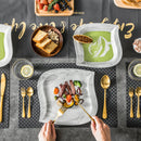 Axya Marble Grey Ceramic Porcelain Tableware Dinner Set - 12/24 Piece