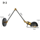 Axyaa Loft Adjustable Wall Lamp Long Arm Retro Reading Light